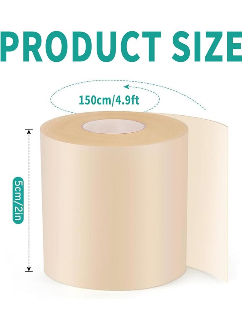 saykfoe 5cmx1.5m Hydrocolloid Bandage, Wound Care Hydrocolloid Roll, Cut-to-size Waterproof Tape,Portable Gentle Breathable Bandage,suitable For Sensitive Skin Hands Feet Toe Face Pimple - Image 2